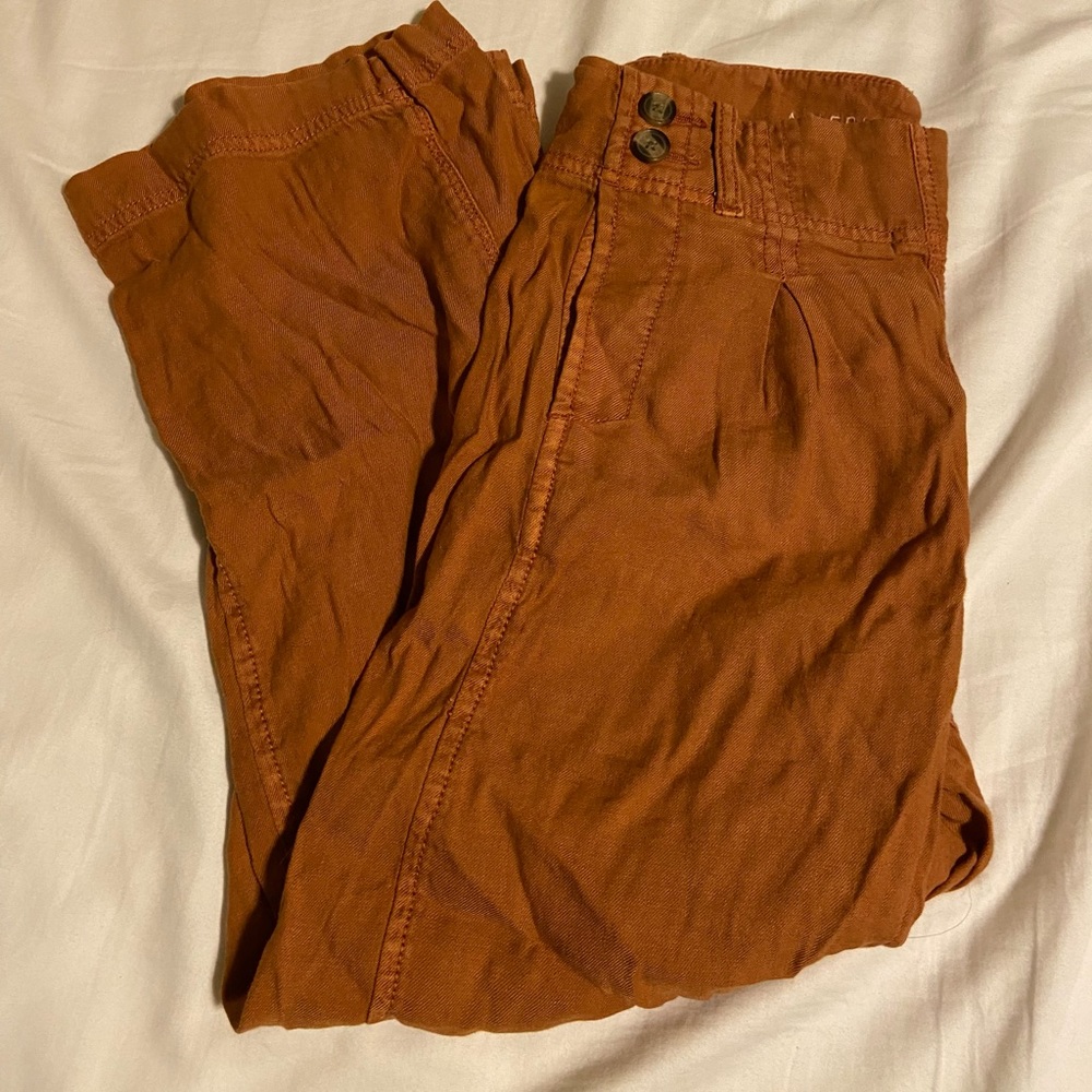 High waisted brown pants